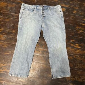 Torrid high rise straight 20 light wash distressed jeans